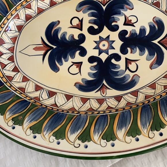 Deruta Hand Painted XL Oval Serving Platter Italy - Picture 6 of 12